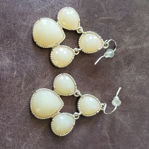 Light yellow dangle jeweled earrings